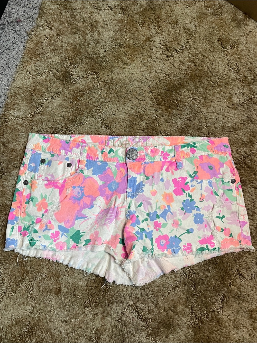 Rue21 Floral Y2K Low Rise Shorts Size 11/12
